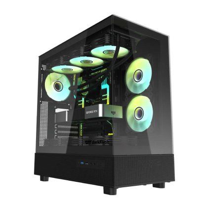 Počítačová skříň Darkflash DPX90 (černá) + 3 ventilátory