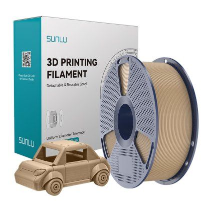 PETG filament s povrchovou úpravou (dub)  Sunlu