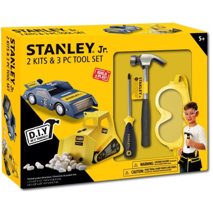 Stanley Jr. U004-K02-T03-SY Sada autíčko, bagr a 3 kusů nářadí  Stanley