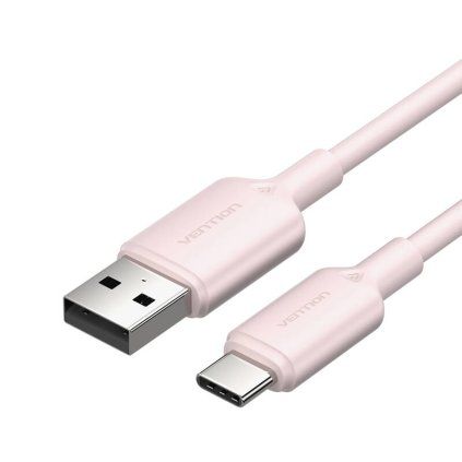 Kabel USB 2.0 A na USB-C 3A Vention CTQPH 2M (růžový)