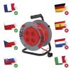 Prodlužovací kabel na bubnu 25 m, 4 zásuvky, PVC červený kabel 1,5 mm2 , pevný střed  EMOS