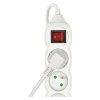 Prodlužovací kabel EMOS 5m, 3 zásuvky, s vypínačem, bílý, PVC, 1,5mm2  EMOS