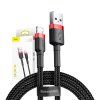 Baseus Cafule USB Lightning kabel 2,4A 0,5m (červeno-černý)
