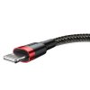 Baseus Cafule USB Lightning kabel 2,4A 0,5m (červeno-černý)
