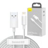 Baseus Simple Wisdom Data kabel Kit USB to Lightning 2.4A (2PCS/Set）1.5m - bílý